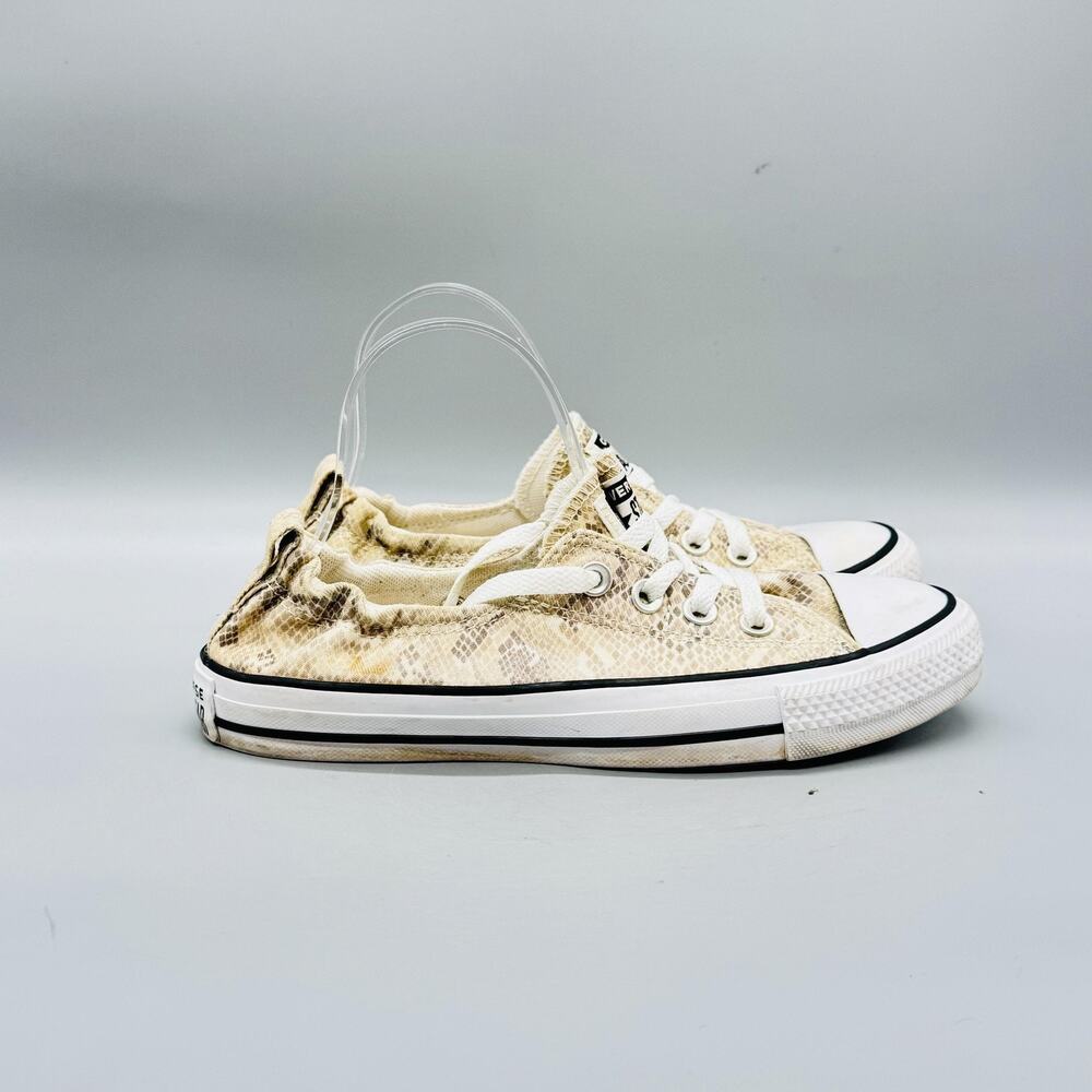 Converse Shoes Womens 7 Beige Snake Print All Star Shoreline Sneaker